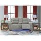 Ashley Forest Lake Power Reclining Loveseat with Console and Adjustable Headrest in Alloy Velvet, , large