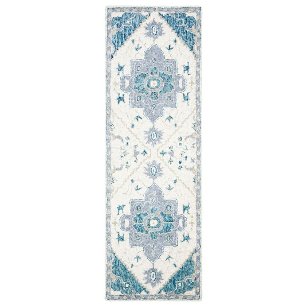 Safavieh Micro-Loop 2"3" x 7" Ivory and Navy Runner, , large