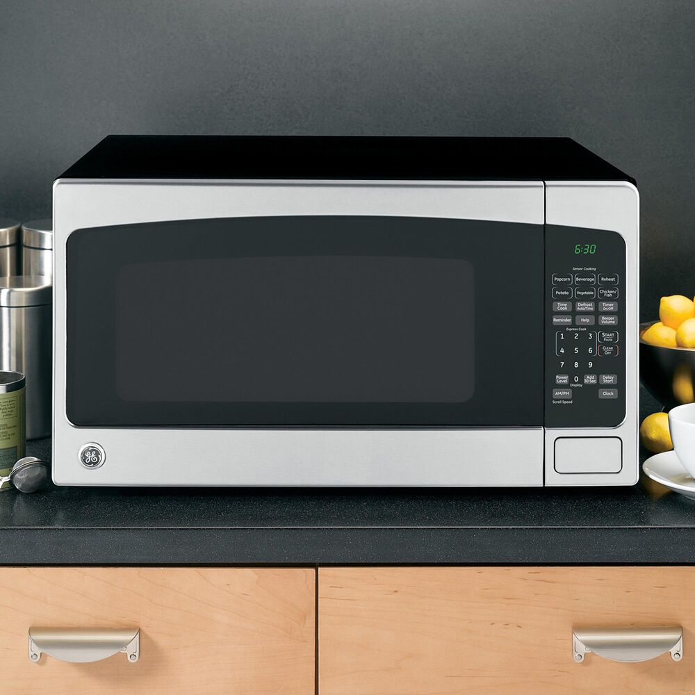 GE Appliances 2.0 Cu. Ft. Countertop Microwave Oven in Black and Stainless Steel, , large