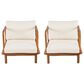 Hearth and Haven Canape Outdoor Club Chair with Curved Arms and Cushions in Cream (Set of 2), , large