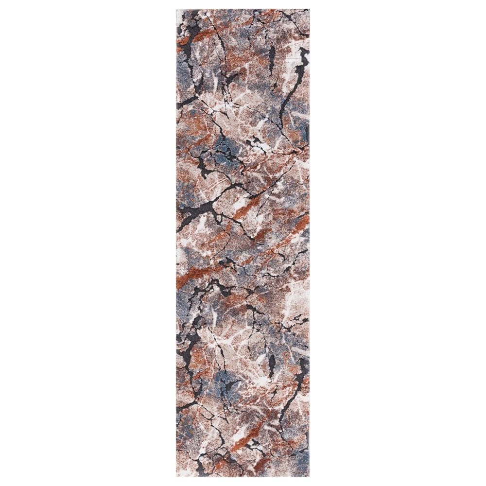 Safavieh Cyrus Shag CYR140F CYRUS SHAG 2"2" x 7"9" Grey and Rust Runner, , large