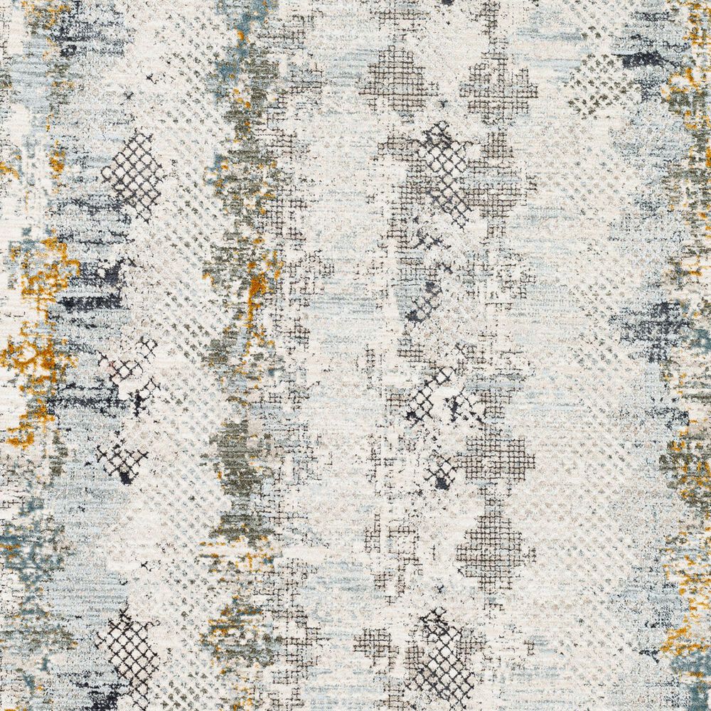 Surya Dresden Off-White, Taupe, Dusty Sage, Ink Blue, Light Gray and Deep Teal 5&#39;3&quot; Round Area Rug, , large