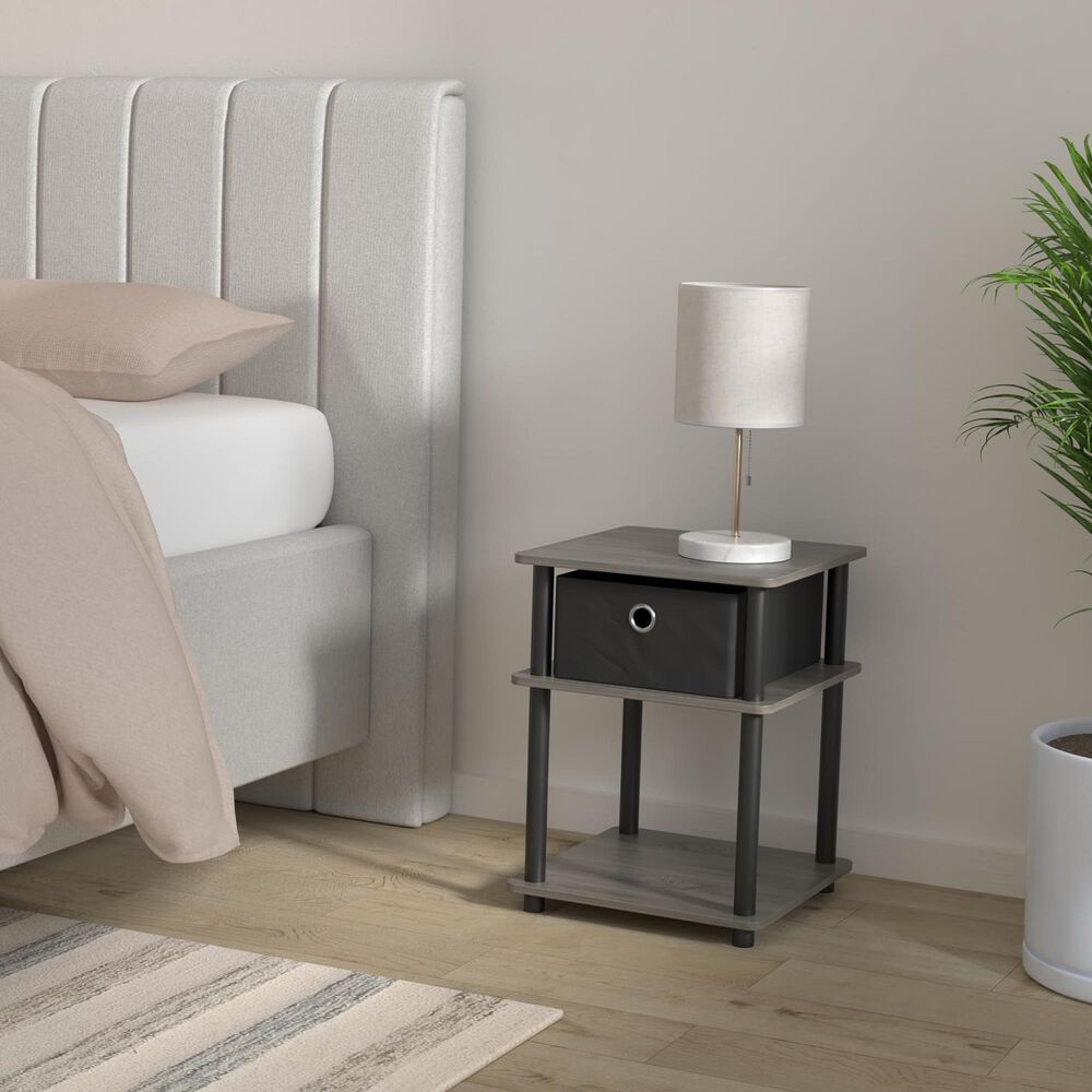 HOMLUX Turn-N-Tube End Table in French Oak and Black, , large