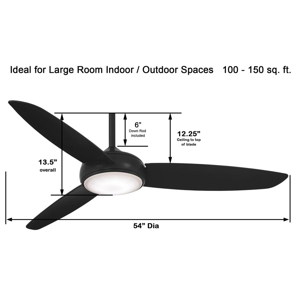 Minka-Aire Concept IV 54" Ceiling Fan with LED Light in Coal, , large