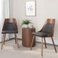 LumiSource Anabelle Side Chair with Brown Faux Leather Cushion in Walnut (Set of 2), , large