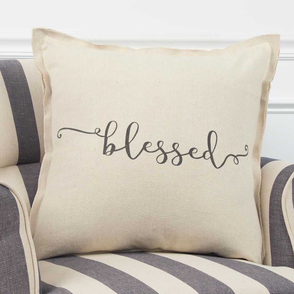 Rizzy Home Sentiment 20" Down Filled Pillow in Natural, , large