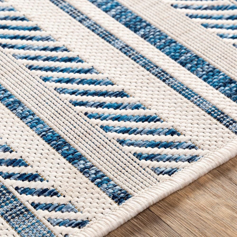 Surya Eagean EAG-2337 Navy, Light Blue, Blue and White 7&#39;10&quot; Square Indoor/Outdoor Area Rug, , large