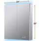 Lexora Home Corsica 24" x 32" LED Mirror Medicine Cabinet with Defogger in Aluminium, , large