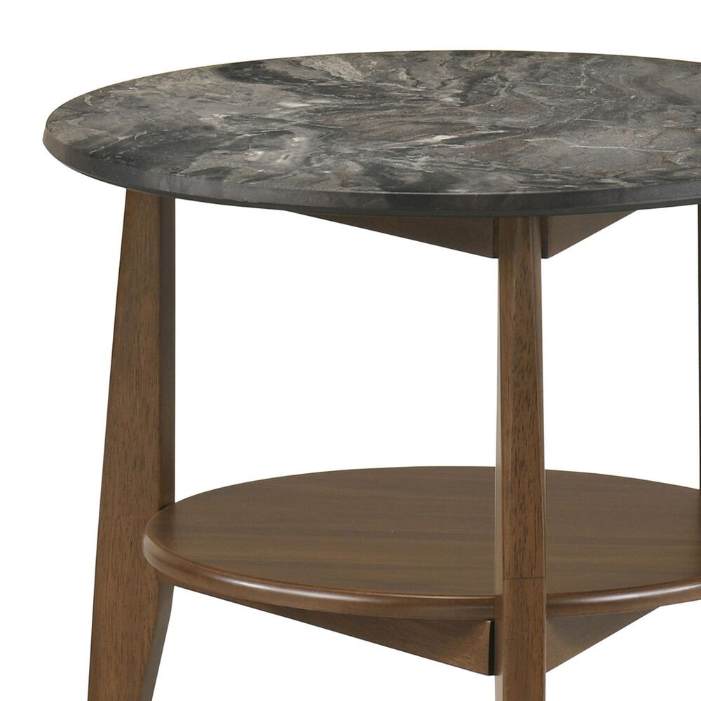 Pacific Landing Bradley Round End Table in Smokey Grey and Dark Brown, , large