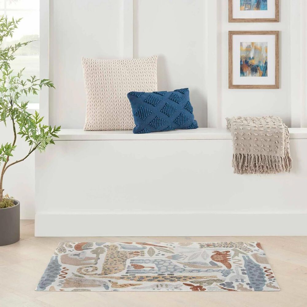 Nourison Astra Machine Washable 3&#39;3&quot; x 5&#39; Ivory Kids Rug, , large