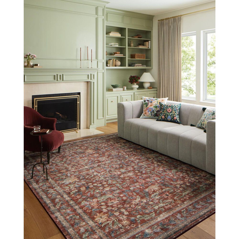 Rifle Paper Co Crafted by Cloth and Company Courtyard 5&#39; x 7&#39;6&quot; Eve Crimson Area Rug, , large