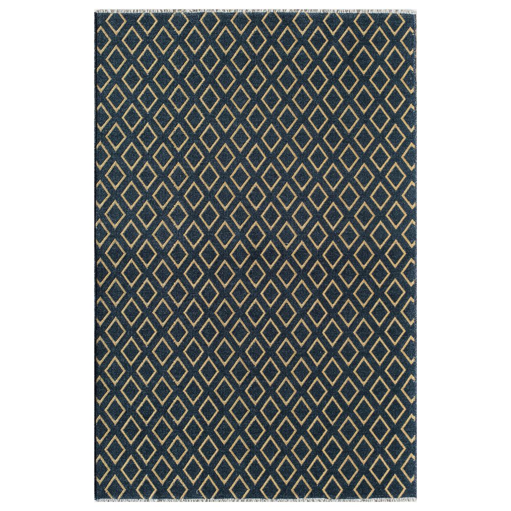 Rugs America Hadley Sovereignty 2"6" x 4" Navy Blue and Gold Area Rug, , large