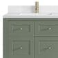 James Martin Vanities Breckenridge 60" Double Bathroom Vanity in Smokey Celadon with Single Hole 3 cm White Zeus Quartz Top and Rectangular Sinks, , large