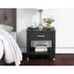 Steve Silver Yves 1-Drawer End Table in Rubbed Charcoal and Brushed Brass, , large