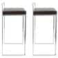 Lumisource Fuji Stackable Barstool with Brown Faux Leather in Brushed Stainless Steel (Set of 2), , large