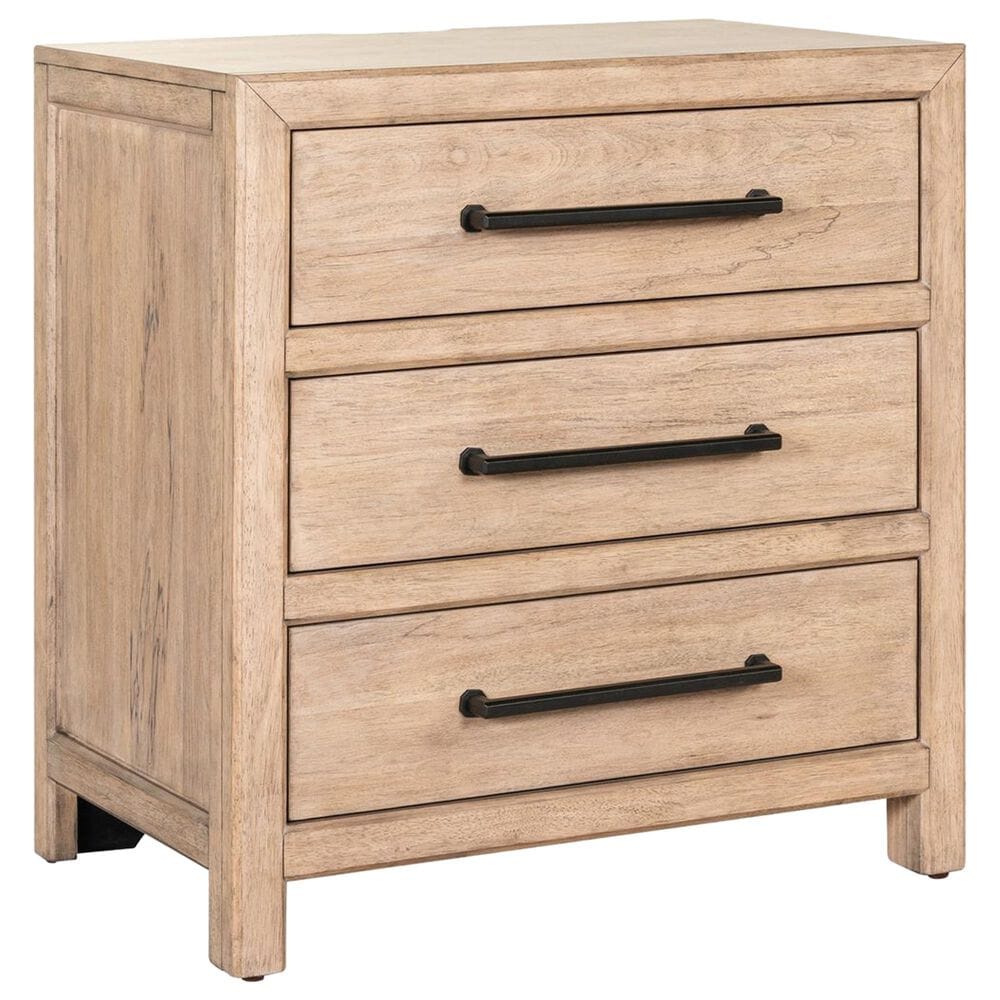 Belle Furnishings Proximity Place 3-Drawer Nightstand with Charging Station in Barley Buff, , large
