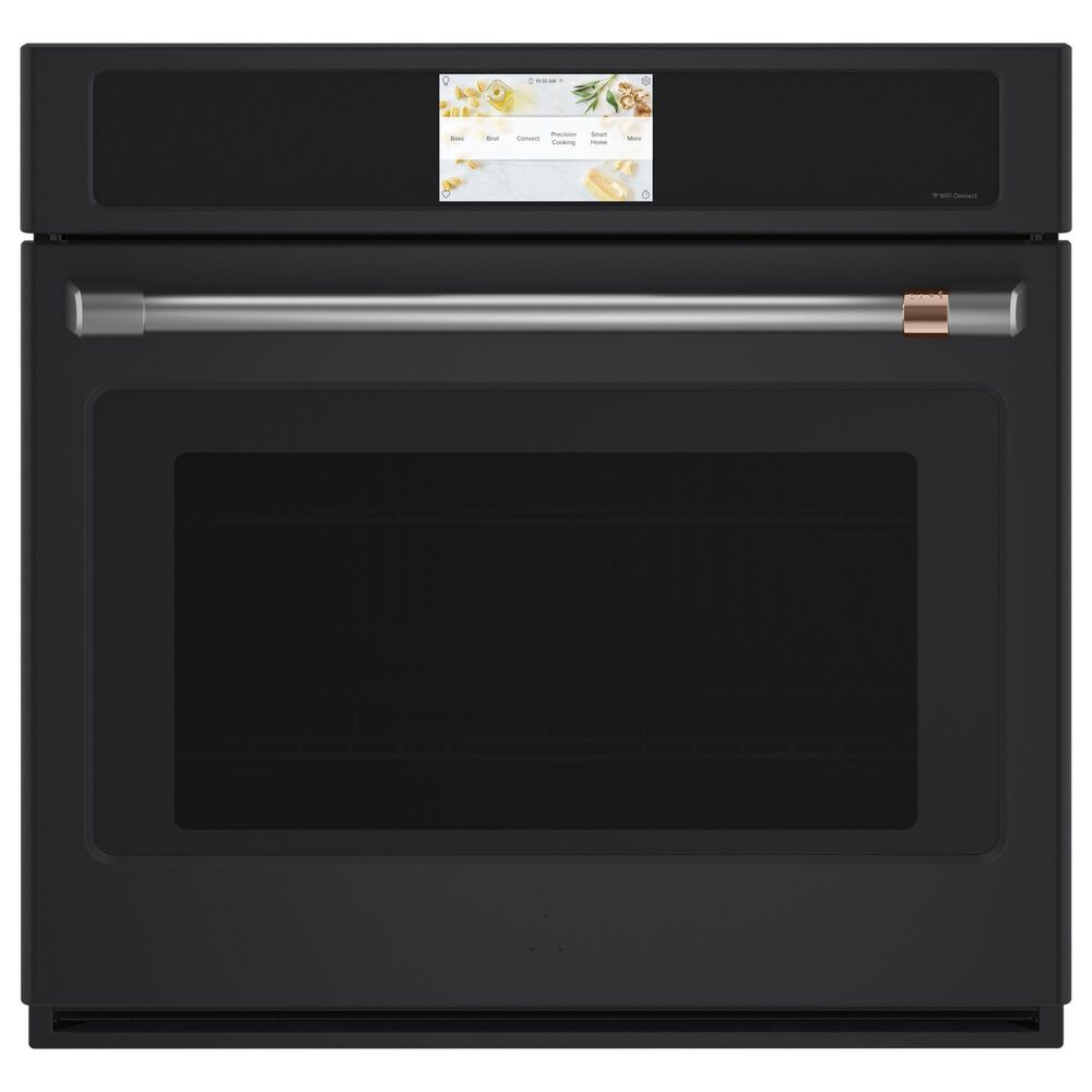 Cafe 2-Piece Kitchen Package with Matte Black 30" Smart Built-In Convection Single Wall Oven and Black 30" Touch Control Induction Cooktop, , large