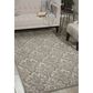Nourison Damask DAS02 2"3" x 3"9" Ivory and Grey Area Rug, , large