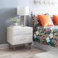 Linon Home Decor Gloria 2-Drawer Nightstand in White and Gold, , large