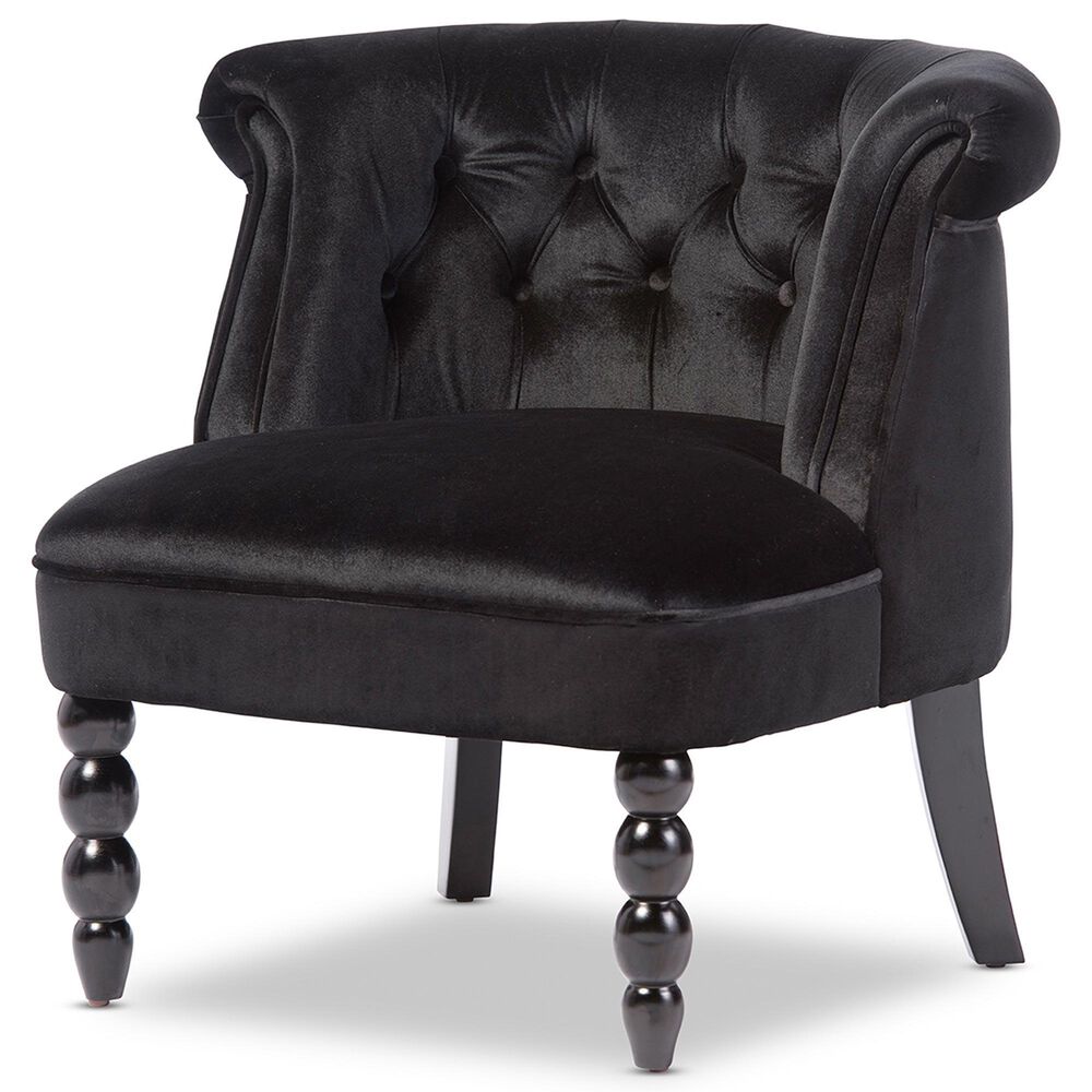 Baxton Studio Flax Accent Chair in Black, , large