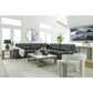 Ashley Brindley Pier 5-Piece Stationary Symmetrical Leather Sectional in Fog, , large