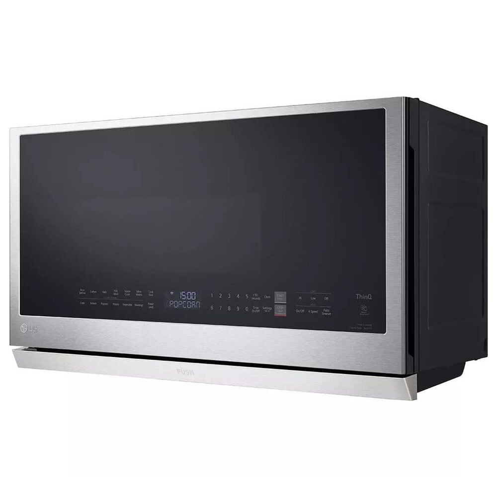 LG 2-Piece Kitchen Package with 6.9 Cu. Ft. Smart Slide-In Double Oven Gas Range and 2.1 Cu. Ft. Smart Over-the-Range Microwave in Printproof Stainless Steel, , large