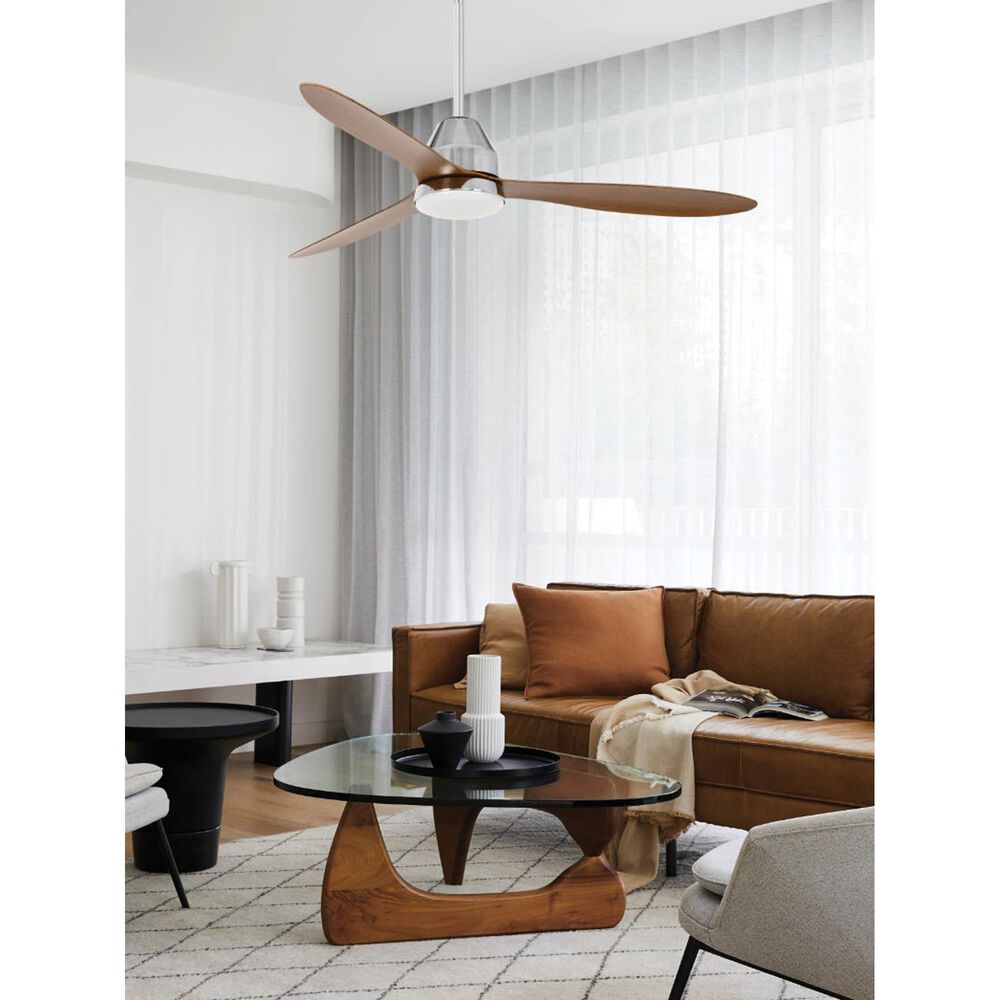 Beacon Lighting Whitehaven 56&quot; Indoor/Outdoor Ceiling Fan with LED Light in Brushed Chrome, , large