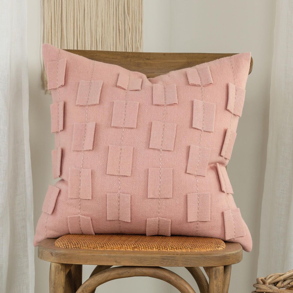 Rizzy Home Donny Osmond 20&quot; Down Filled Pillow in Blush, , large