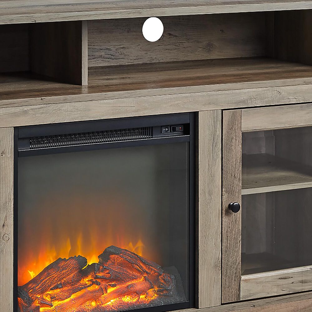 Walker Edison Wasatch 58" Fireplace TV Stand in Grey Wash NFM