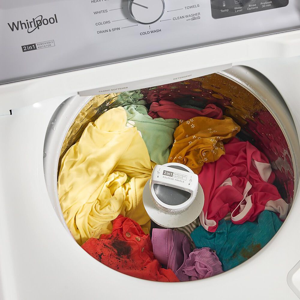 WHIRLPOOL 4.3 Cu. Ft. Top Load Impeller Washer and 7.0 Cu. Ft. Gas Front Load Dryer Laundry Pair in White, , large