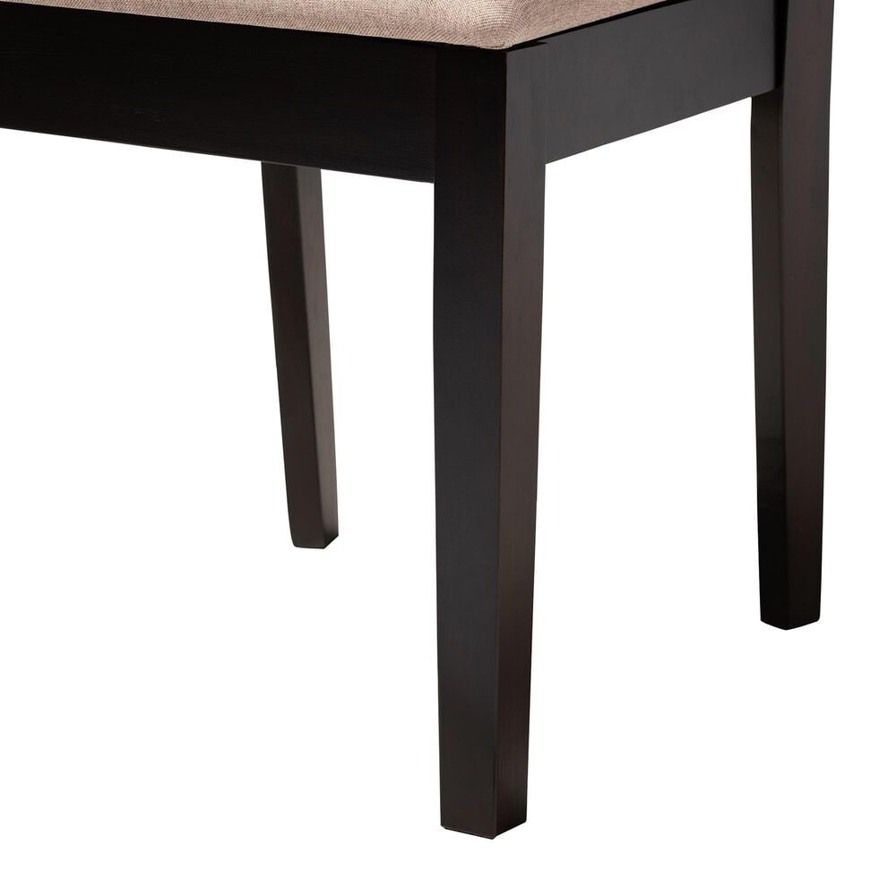 Baxton Studio Lenoir Side Chair with Sand Cushion in Espresso Brown (Set of 4), , large