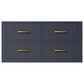 Lexora Home Castor 36" Single Bathroom Vanity in Blue with 2 cm White Carrara Marble Top and Rectangular Sink, , large