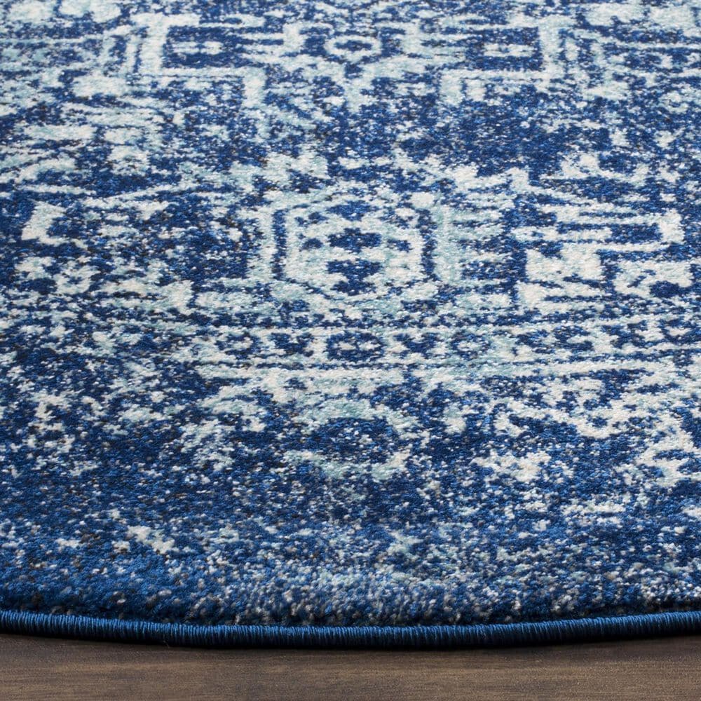 Safavieh Evoke EVK256A 9&#39; Round Navy and Ivory Area Rug, , large