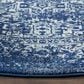 Safavieh Evoke EVK256A 9" Round Navy and Ivory Area Rug, , large