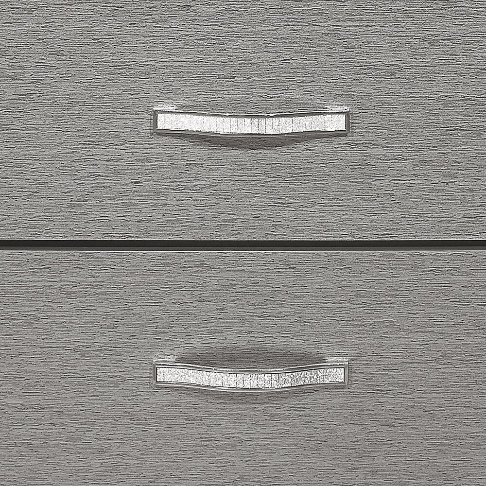 New Heritage Design Huxley King Upholstered Bed and Two Nightstands in Gray, , large