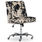 Linon Home Decor Draper Office Chair with Black and White Cow Cushion in Chrome, , large