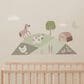 Lambs & Ivy Farmyard Friends 3-Sheet Wall Decal in Brown, White and Green, , large