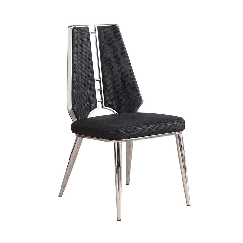 Monroe Tessa Side Chair in Polished Stainless Steel, , large