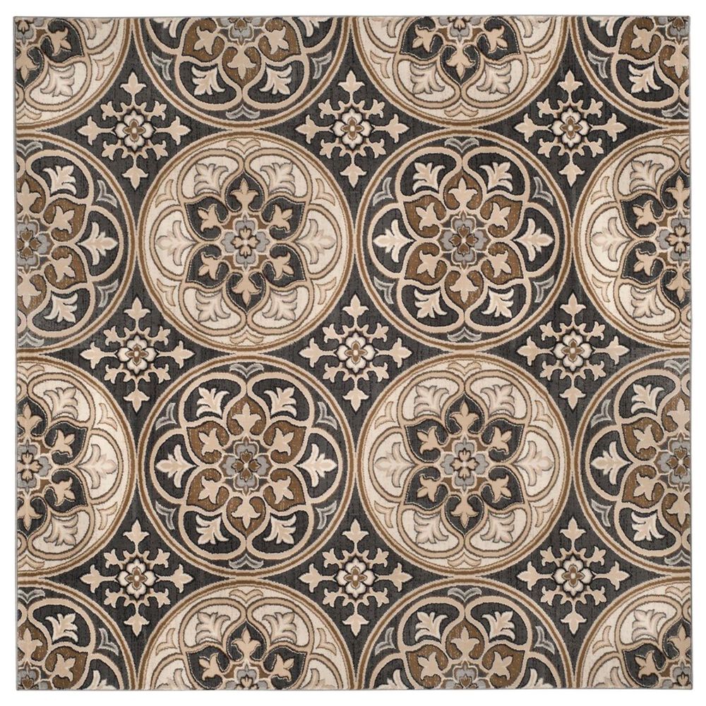 Safavieh Lyndhurst 8" Square Light Grey and Beige Area Rug, , large