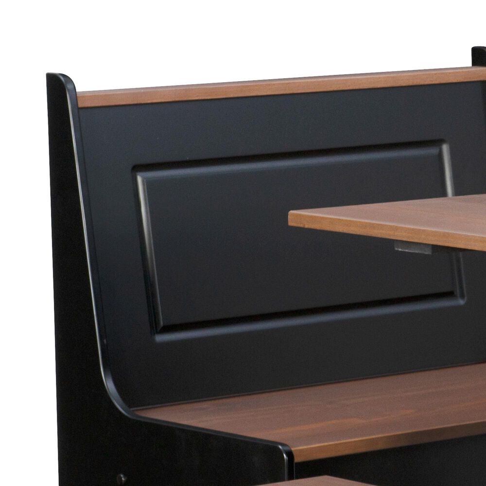 Linden Boulevard Ardmore 3-Piece Corner Nook in Black and Pecan, , large