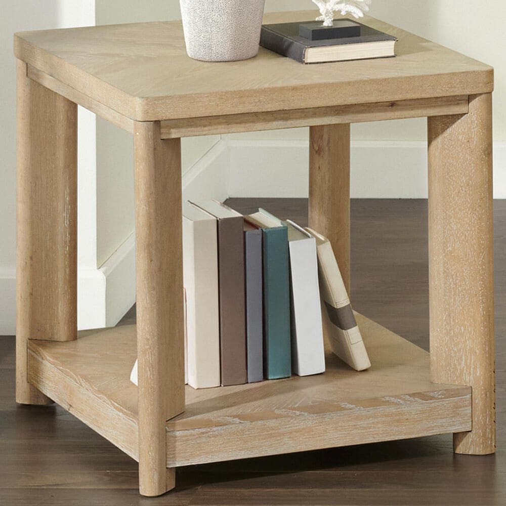Emerald Home Furnishings Pacific Grove Rectangle End Table in Sand Dune, , large