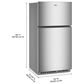 Whirlpool 21.3 Cu. Ft. Top Freezer Refrigerator with Total Coverage Cooling in Fingerprint Resistant Stainless Steel, , large