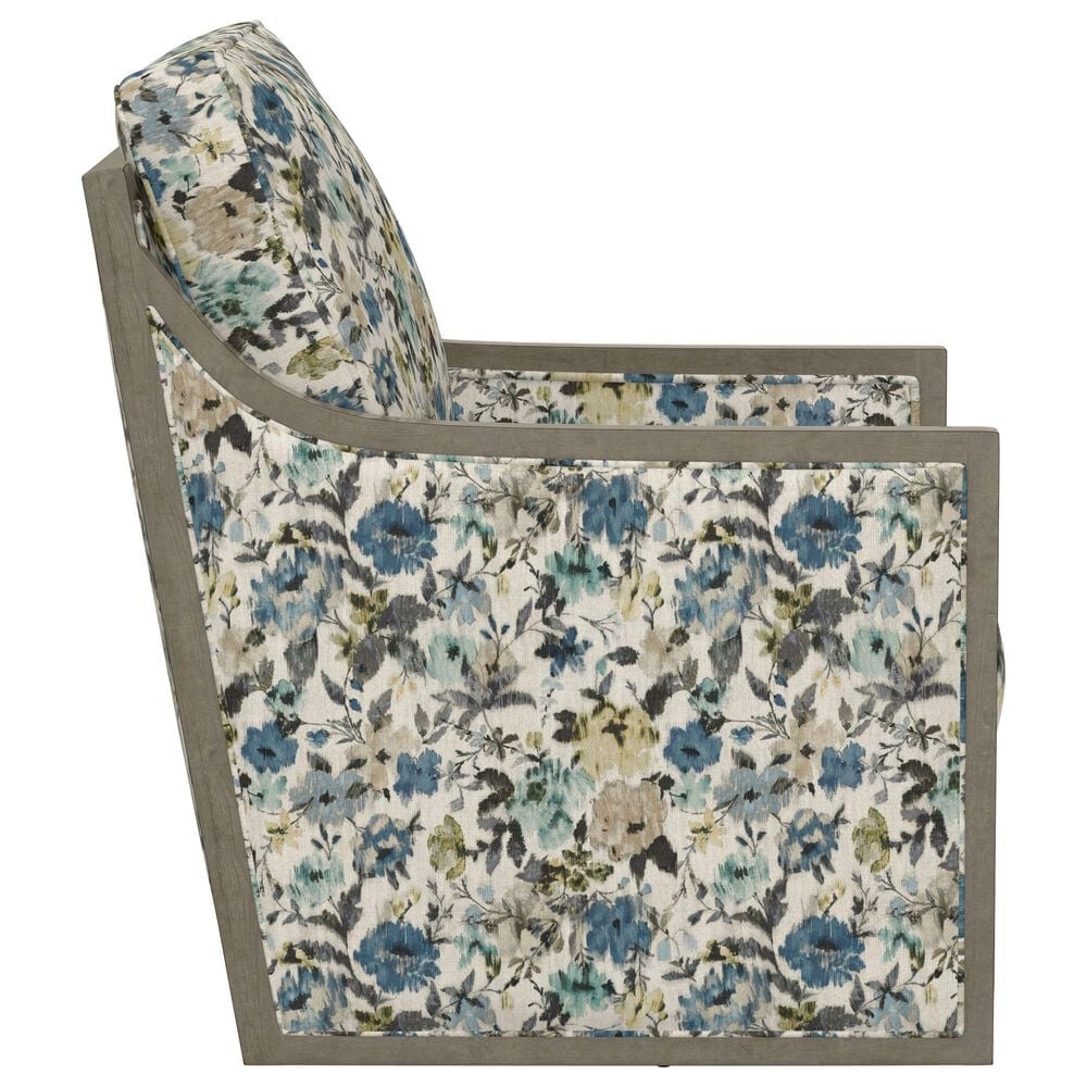 Emerald Home Furnishings Cecily Swivel Accent Chair in Blue Meadow, , large