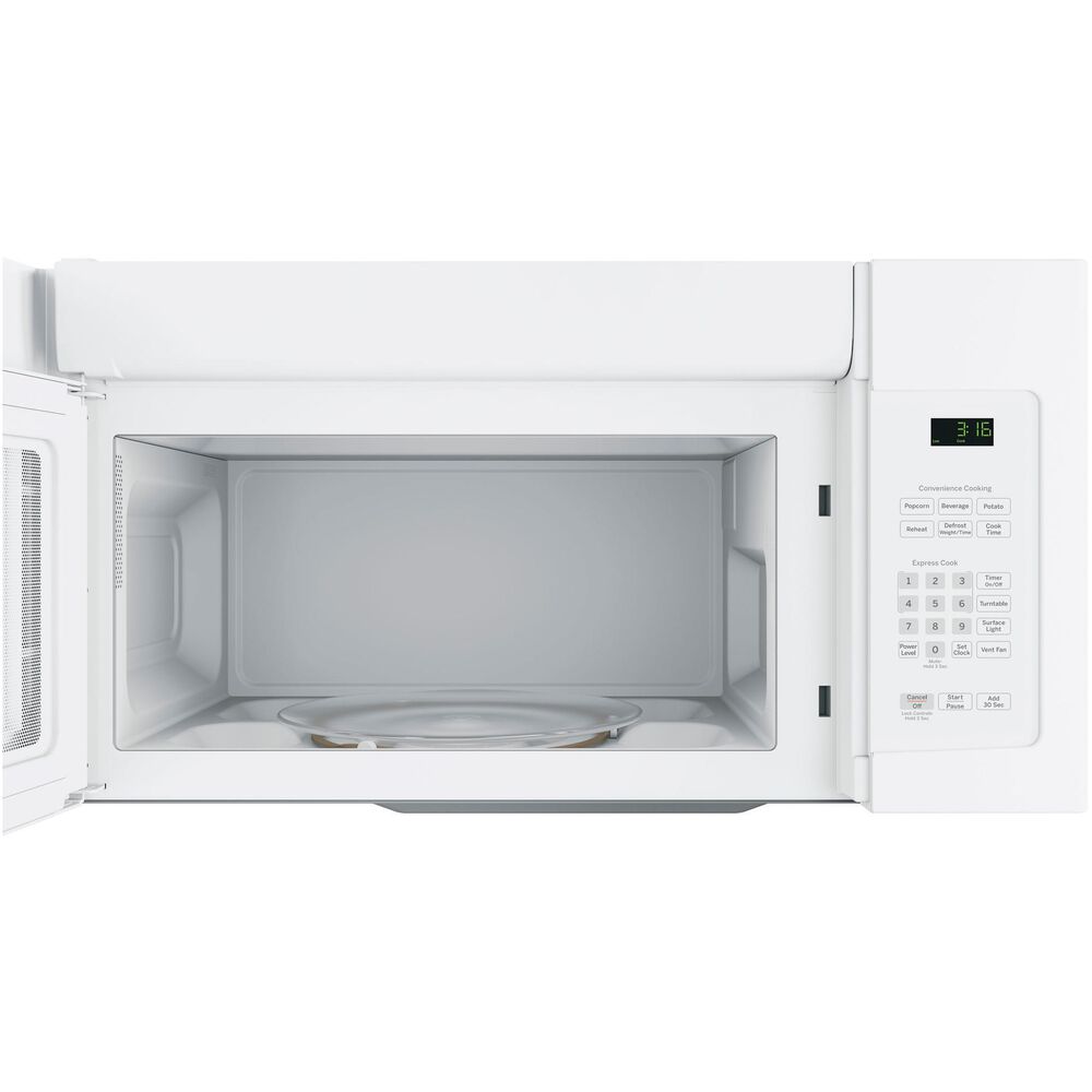 GE Appliances 1.6 Cu. Ft. Over The Range Microwave Oven with Recirculating Venting in White, , large