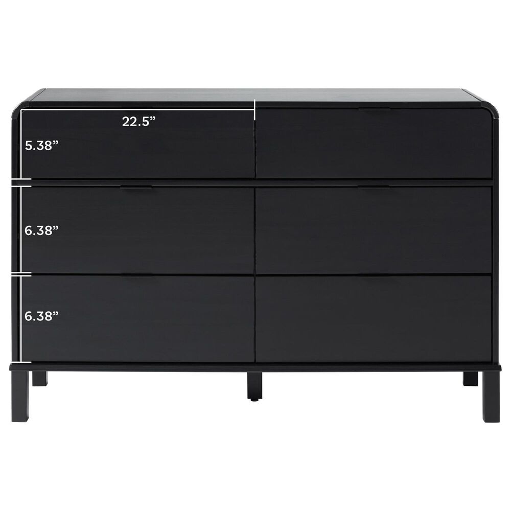 Walker Edison Elias 6-Drawer Dresser in Black, , large