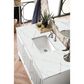 James Martin Vanities Athens 48" Single Bathroom Vanity in Glossy White with 3 cm Ethereal Noctis Quartz Top and Rectangular Sink, , large