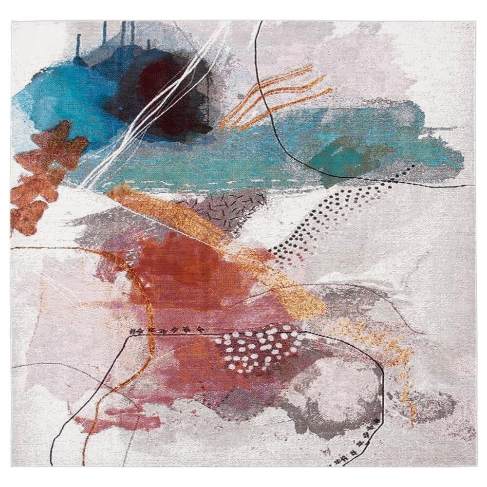 Safavieh Aria ARA193Q 6"6" Square Ivory and Red Area Rug, , large