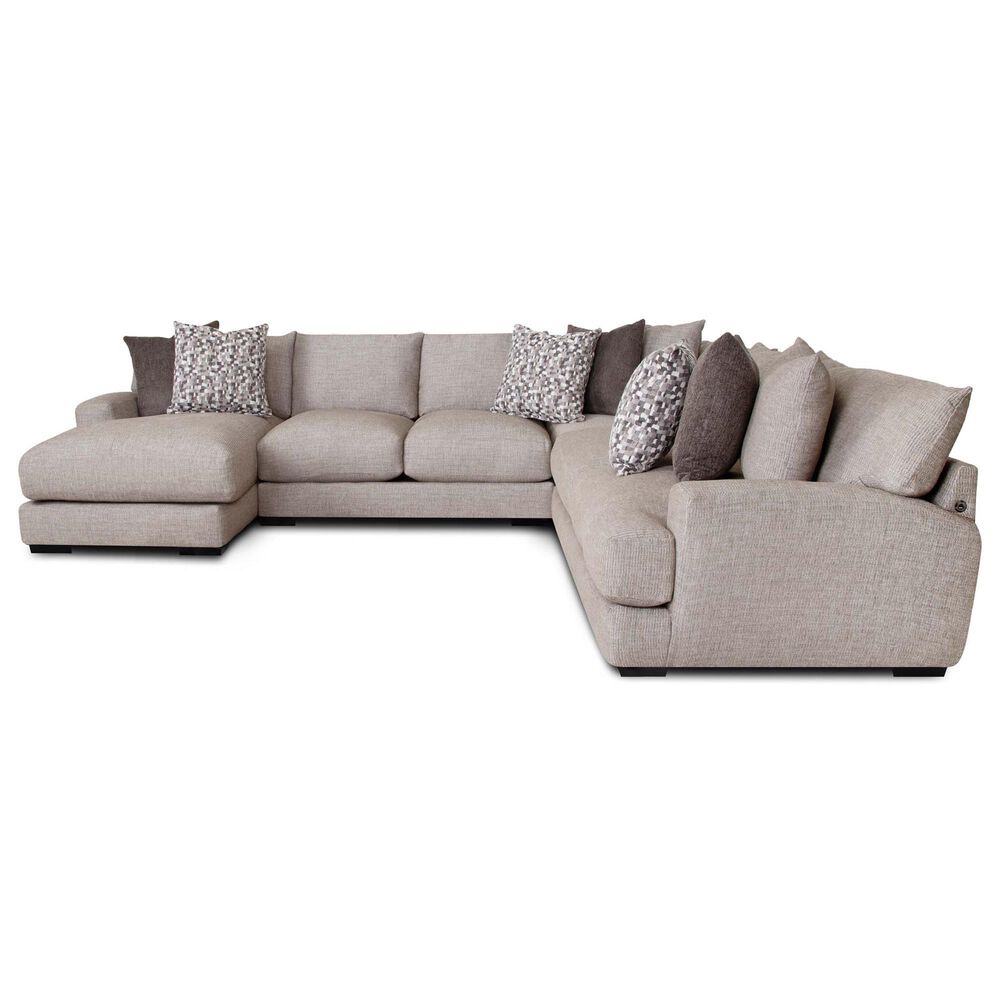 Moore Furniture Sullivan 4-Piece Left Facing Sectional with Chaise in Mandy Otter, , large