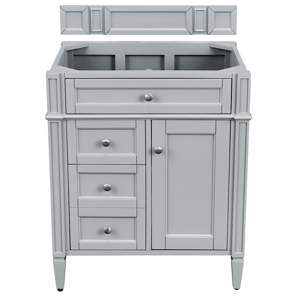 James Martin Vanities Brittany 30&quot; Single Bathroom Vanity in Urban Gray with 3 cm Carrara White Marble Top and Rectangle Sink, , large