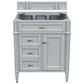 James Martin Vanities Brittany 30" Single Bathroom Vanity in Urban Gray with 3 cm Carrara White Marble Top and Rectangle Sink, , large